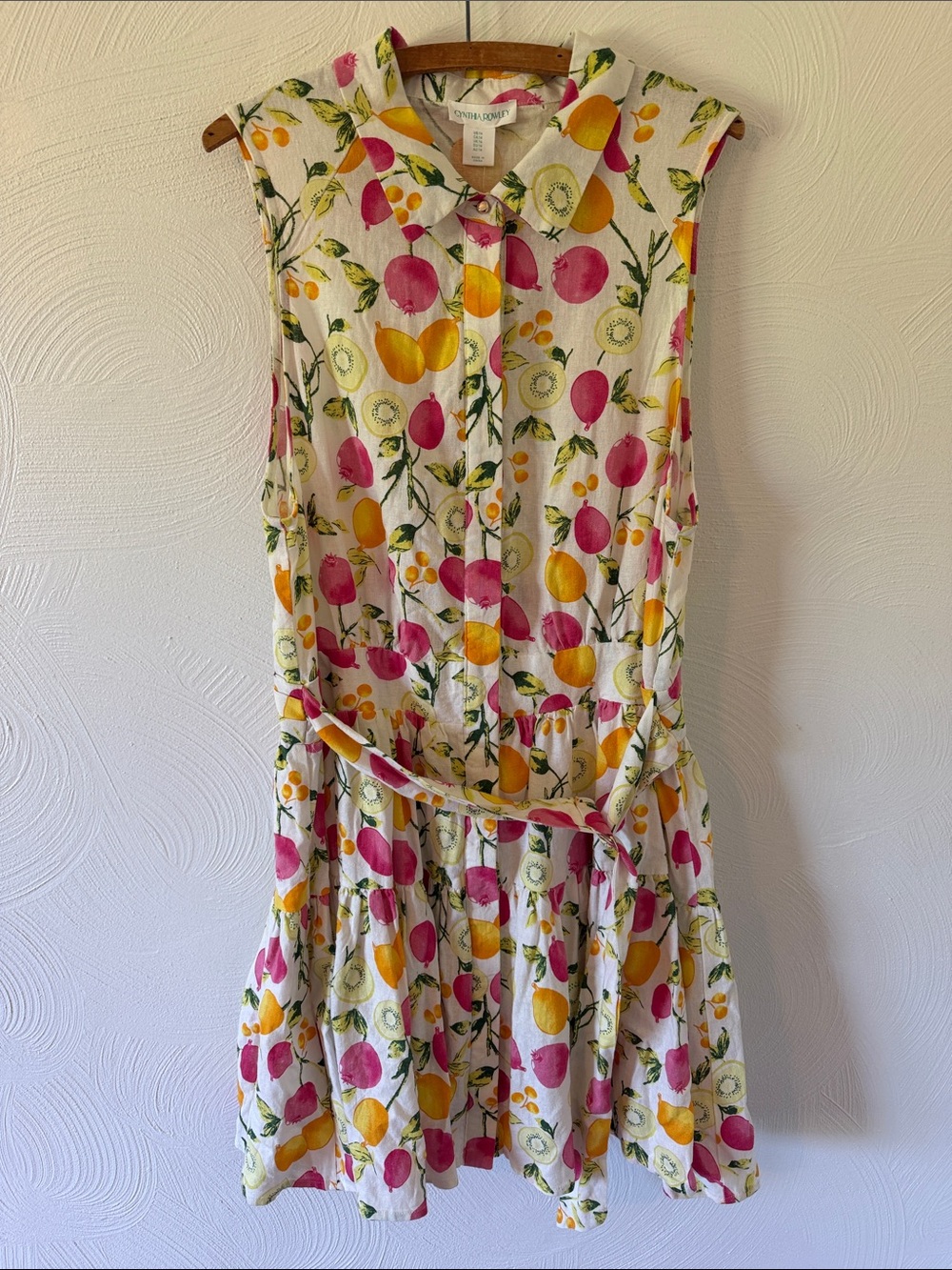 Cynthia Rowley NWT Linen Blend Fruit Print Sundress.  Size 14.